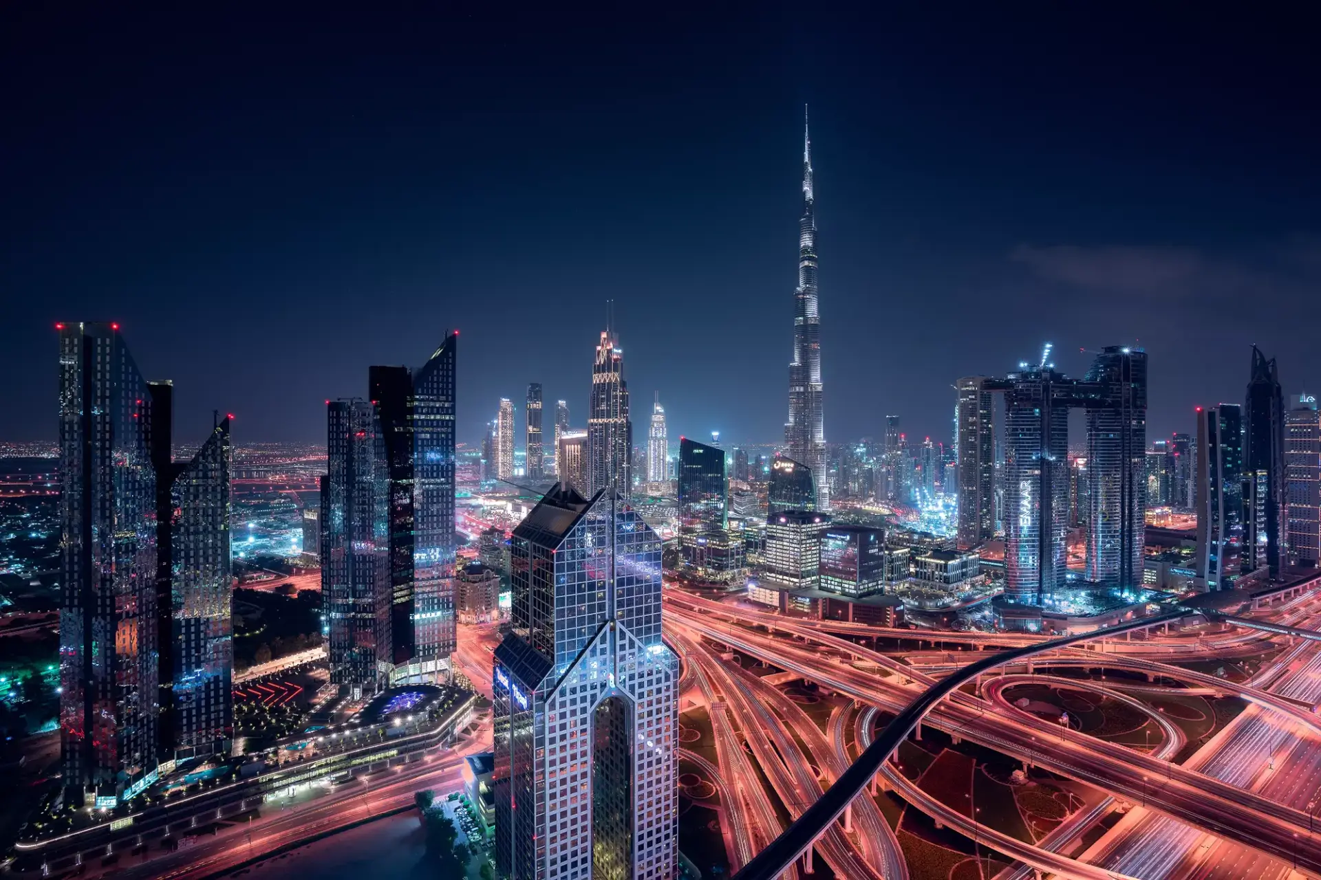 Ulice Dubaju nocą Dubai
